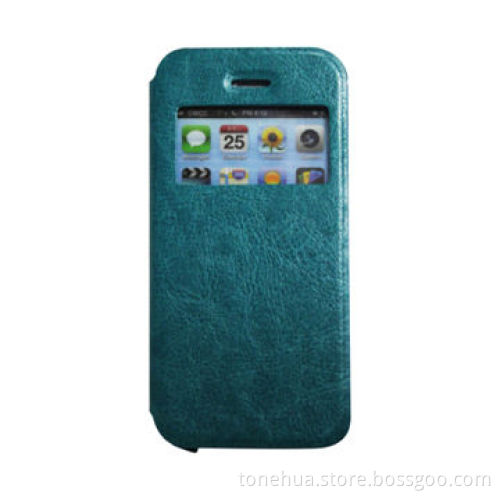 Leather Cases for iPhone 5 with Window Opened Special Design, Adopt PC Material